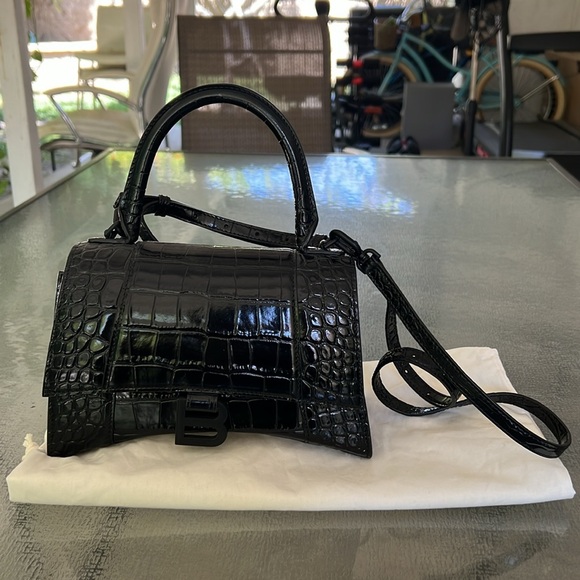Balenciaga Hourglass XS Croc Embossed Handbag - Picture 8 of 13